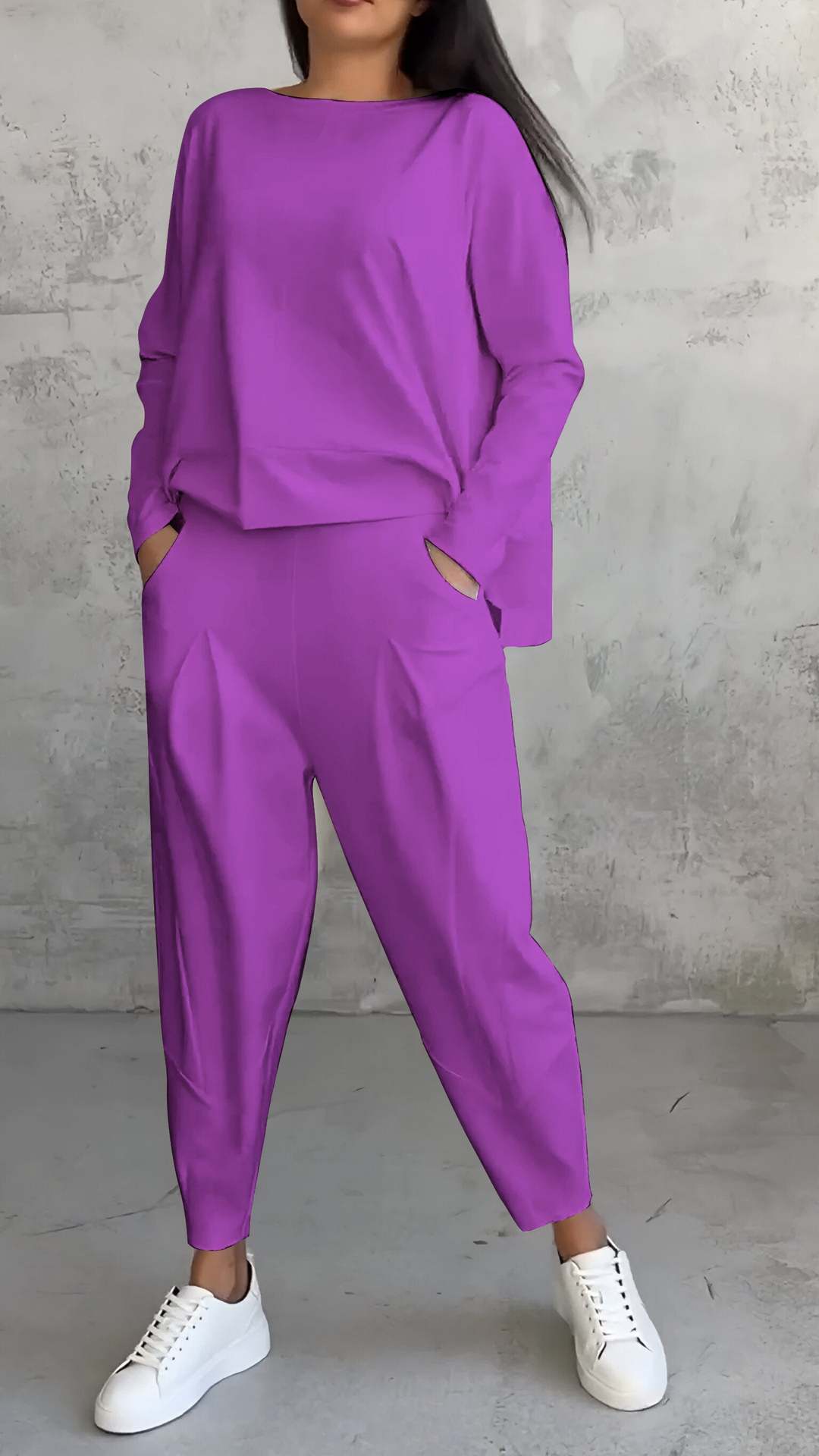 Costume de pantalon sarouel à manches longues pour femmes, conception irrégulière